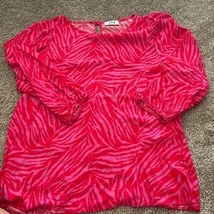 Long Tall Sally Pink and Red Top size 16
